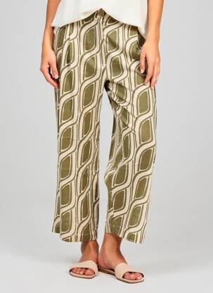 Pantalon 7/8 taille élastique taille normale vert LIU JO femme