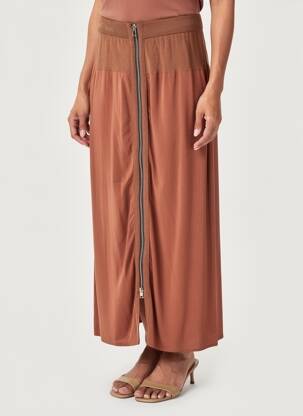 Jupe longue coupe droite marron SITA MURT femme