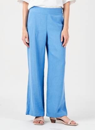 Pantalon large tissage popeline taille normale bleu SCARLET ROOS femme