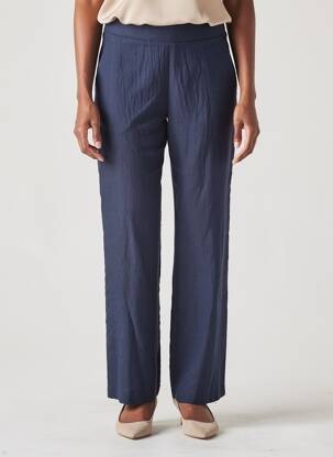 Pantalon droit tissage popeline taille normale bleu SCARLET ROOS femme