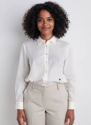 Chemisier tissage crêpe manches longues blanc WEEKEND MAXMARA femme