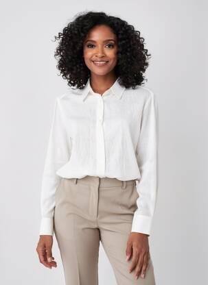 Chemisier tissage crêpe manches longues blanc WEEKEND MAXMARA femme