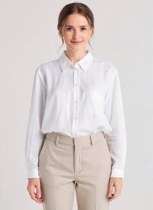 Chemisier coupe cintrée manches longues blanc EMME M femme
