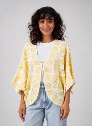 Gilet manches longues manches 3/4 jaune CTN COLLECTION femme