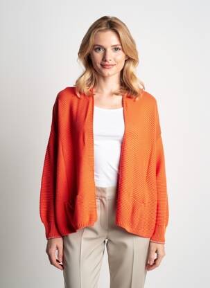 Gilet manches longues stretch orange AN' GE femme
