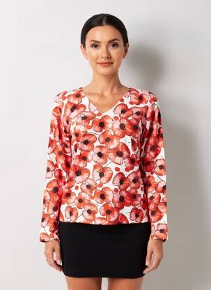 Pull coupe cintrée manches longues rouge GIORGIO BARBARA femme