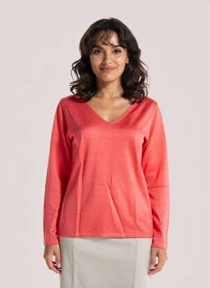Pull coupe cintrée manches longues rose GIORGIO BARBARA femme