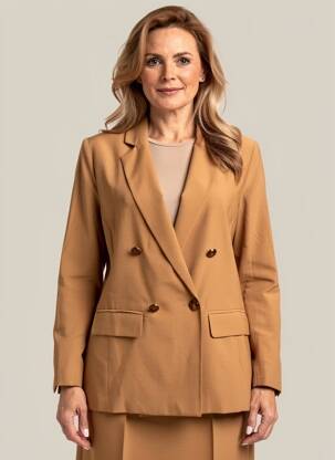 Blazer poignets boutonnés marron ANGE femme