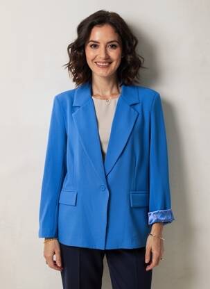 Blazer finition intérieure doublée bleu PAKO LITTO femme