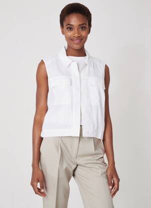 Veste casual coupe droite blanc ESCANDELLE femme