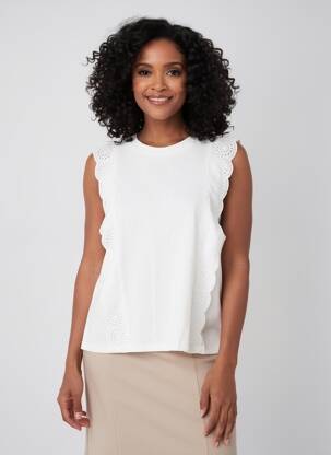 T-shirt coupe droite manches courtes blanc IT HIPPIE femme