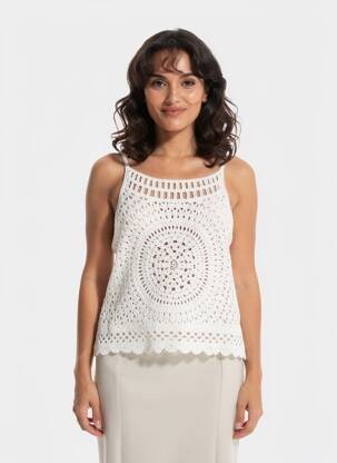 Top sans manche sans manche blanc IT HIPPIE femme