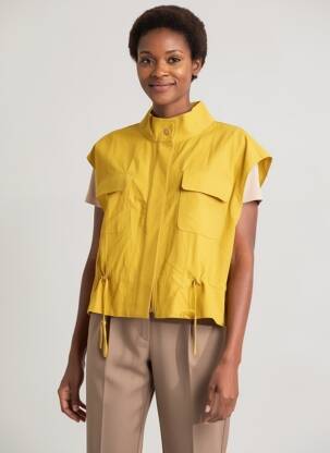 Veste casual col rond jaune ESCANDELLE femme