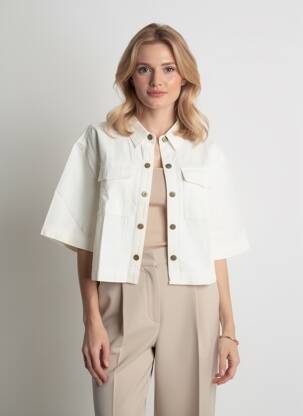 Veste casual coupe droite blanc GRACE & MILA femme