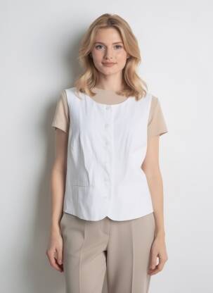 Gilet sans manche doublure blanc JC.SOPHIE femme