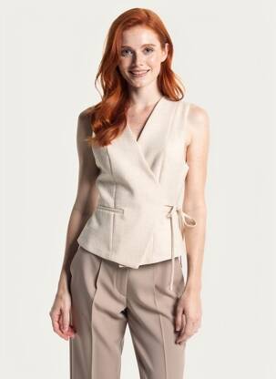 Veste casual finition intérieure doublée beige GRACE & MILA femme