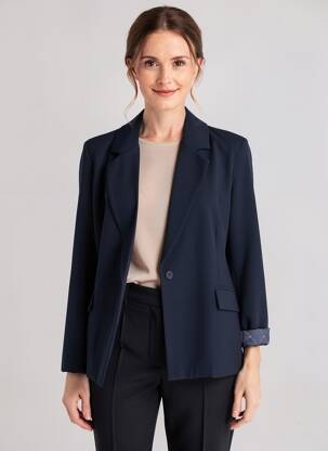 Blazer finition intérieure doublée bleu PAKO LITTO femme