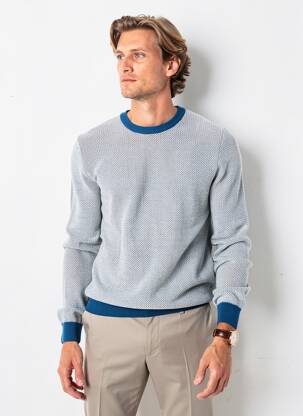Pull stretch manches longues bleu GUESS homme