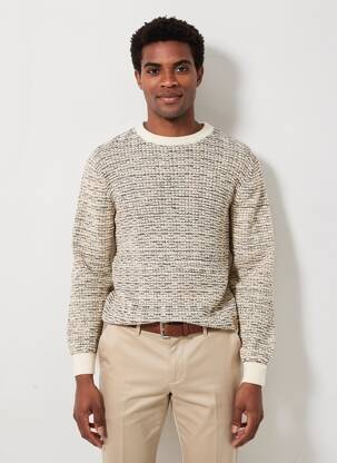 Pull stretch manches longues beige GUESS homme