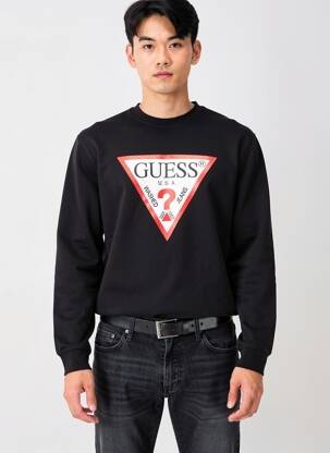 Sweat-shirt stretch manches longues noir GUESS homme