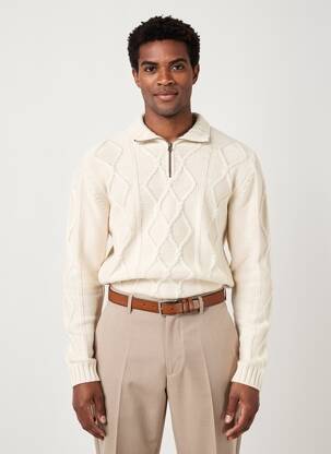 Pull stretch manches longues beige GUESS homme