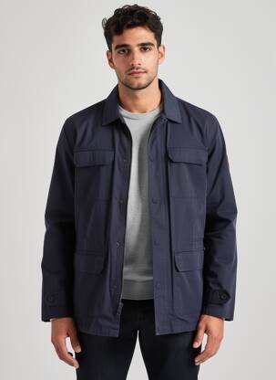 Veste casual fermeture boutonnée sur le devant bleu IKKS homme