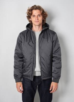 Doudoune manches longues a capuche noir GUESS homme