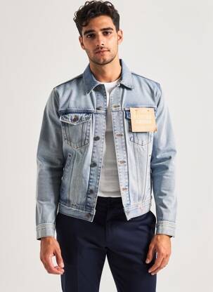 Veste casual fermeture boutonnée sur le devant bleu GUESS homme