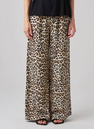 Pantalon large tissage popeline taille normale beige GRACE & MILA femme