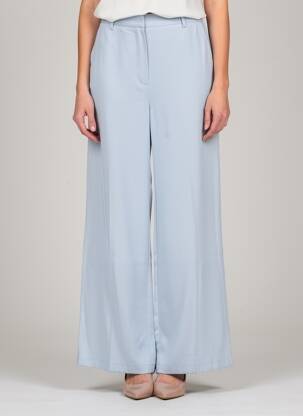 Pantalon large tissage crêpe taille normale bleu AN' GE femme