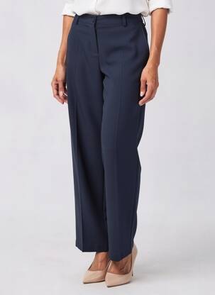 Pantalon droit tissage crêpe taille normale bleu PAKO LITTO femme