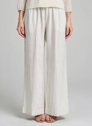 Pantalon large tissage crêpe taille normale blanc JC.SOPHIE femme
