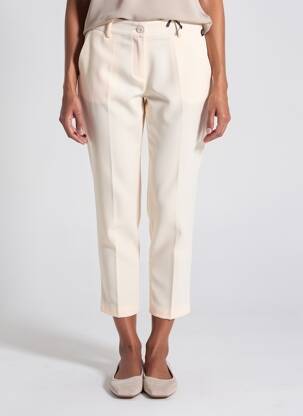 Pantalon 7/8 taille à pinces taille normale beige PAKO LITTO femme