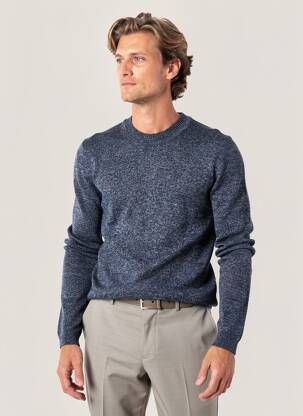 Pull stretch manches longues bleu IKKS homme