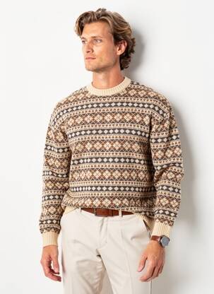 Pull stretch manches longues beige GUESS homme