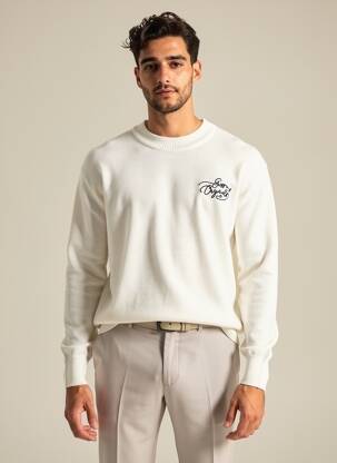 Pull stretch manches longues beige GUESS homme