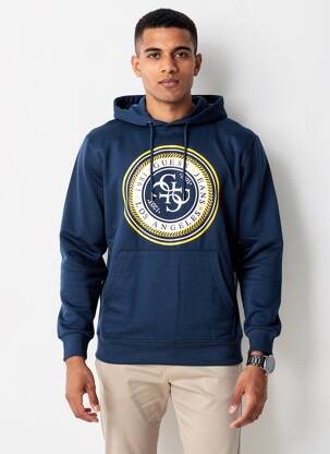Sweat-shirt à capuche poches manches longues bleu GUESS homme