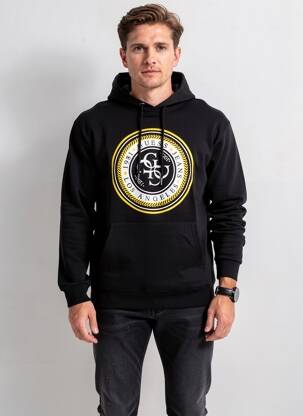 Sweat-shirt à capuche poches manches longues noir GUESS homme