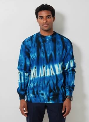 Sweat-shirt stretch manches longues bleu IKKS homme