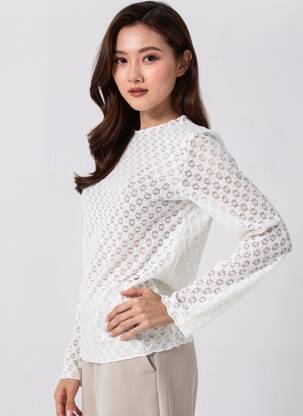 T-shirt manches longues manches longues blanc GRACE & MILA femme