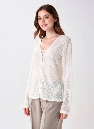 Gilet manches longues stretch blanc GRACE & MILA femme