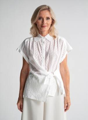 Top manches courtes manches courtes blanc ANGE femme