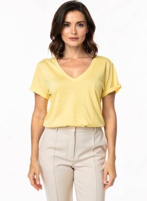 T-shirt coupe droite manches courtes jaune IT HIPPIE femme