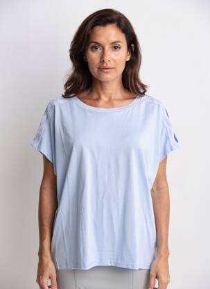 T-shirt coupe droite manches courtes bleu GOA femme