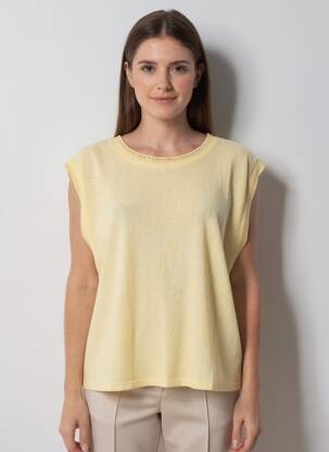T-shirt coupe droite manches courtes jaune GRACE & MILA femme