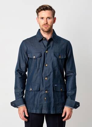 Veste casual fermeture boutonnée sur le devant bleu FACONNABLE homme