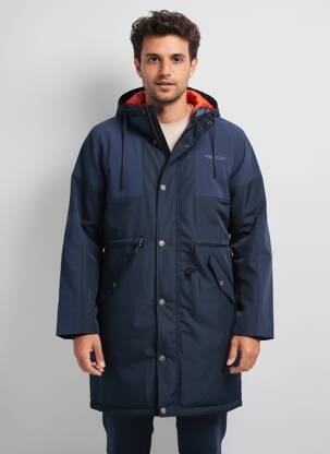 Parka finition intérieure doublure satiné a capuche bleu BOMBERS homme