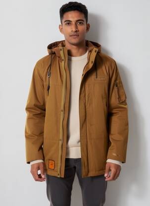 Parka finition intérieure doublure satiné a capuche marron BOMBERS homme