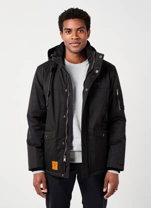 Parka finition intérieure doublure satiné a capuche noir BOMBERS homme