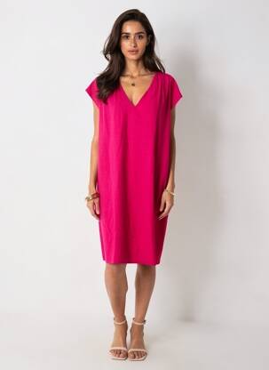 Robe courte manches courtes manches courtes violet GRACE & MILA femme